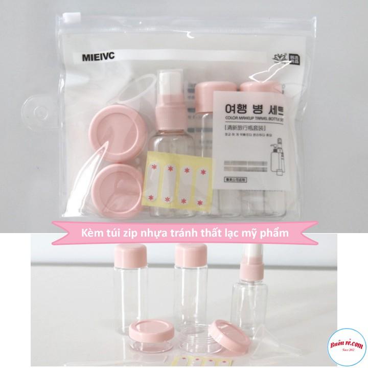 Bộ Chiết Mỹ Phẩm, Dung Dịch Mini 7 Món kèm túi zip tiện lợi - 00295