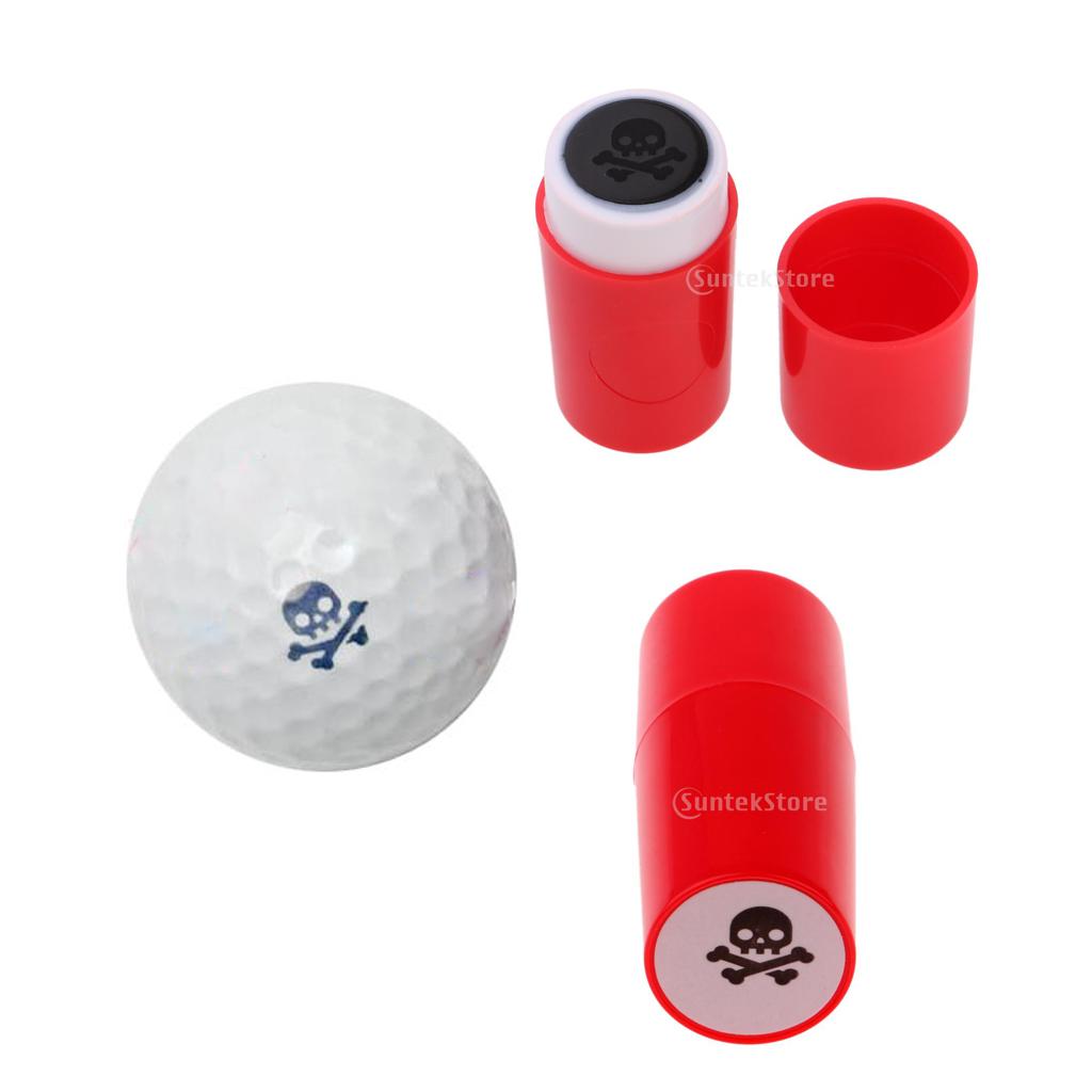 2pcs Colorfast Quick-dry Golf Ball Stamper Marker Impression Seal Skull