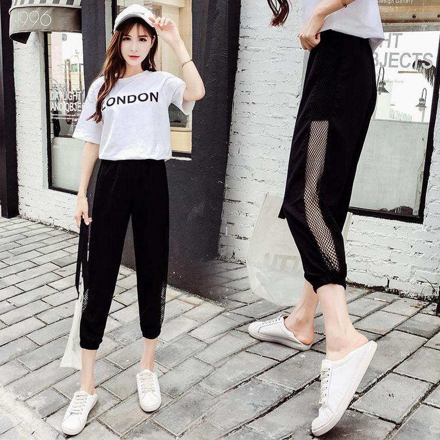 Quần Jogger nữ phối lưới thể thao