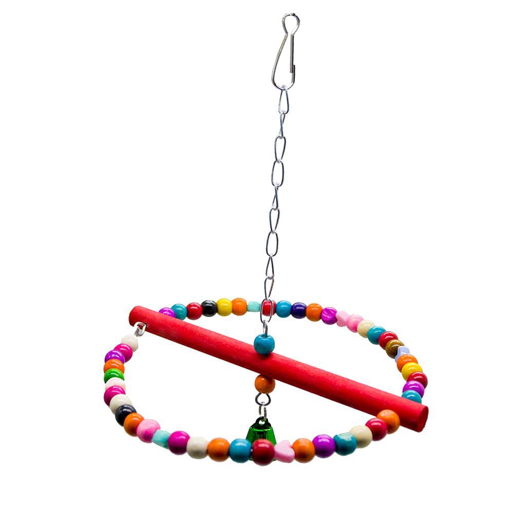 Bird Wooden Cage Perch Toys Parrot Swing for Macaw African Greys