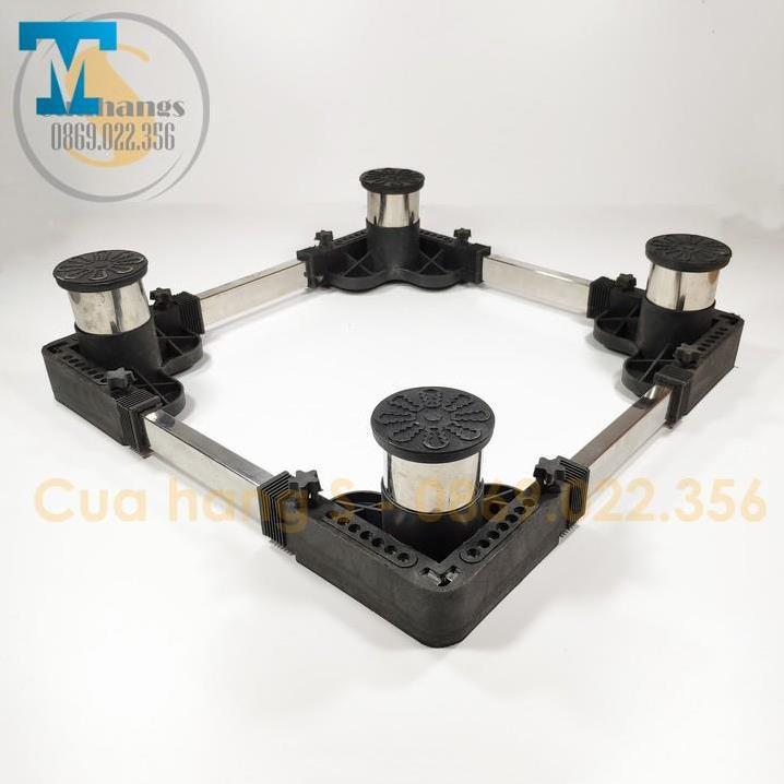 Chân đỡ máy giặt, tủ lạnh trụ inox chống rung ồn cao cấp - BH 2 năm