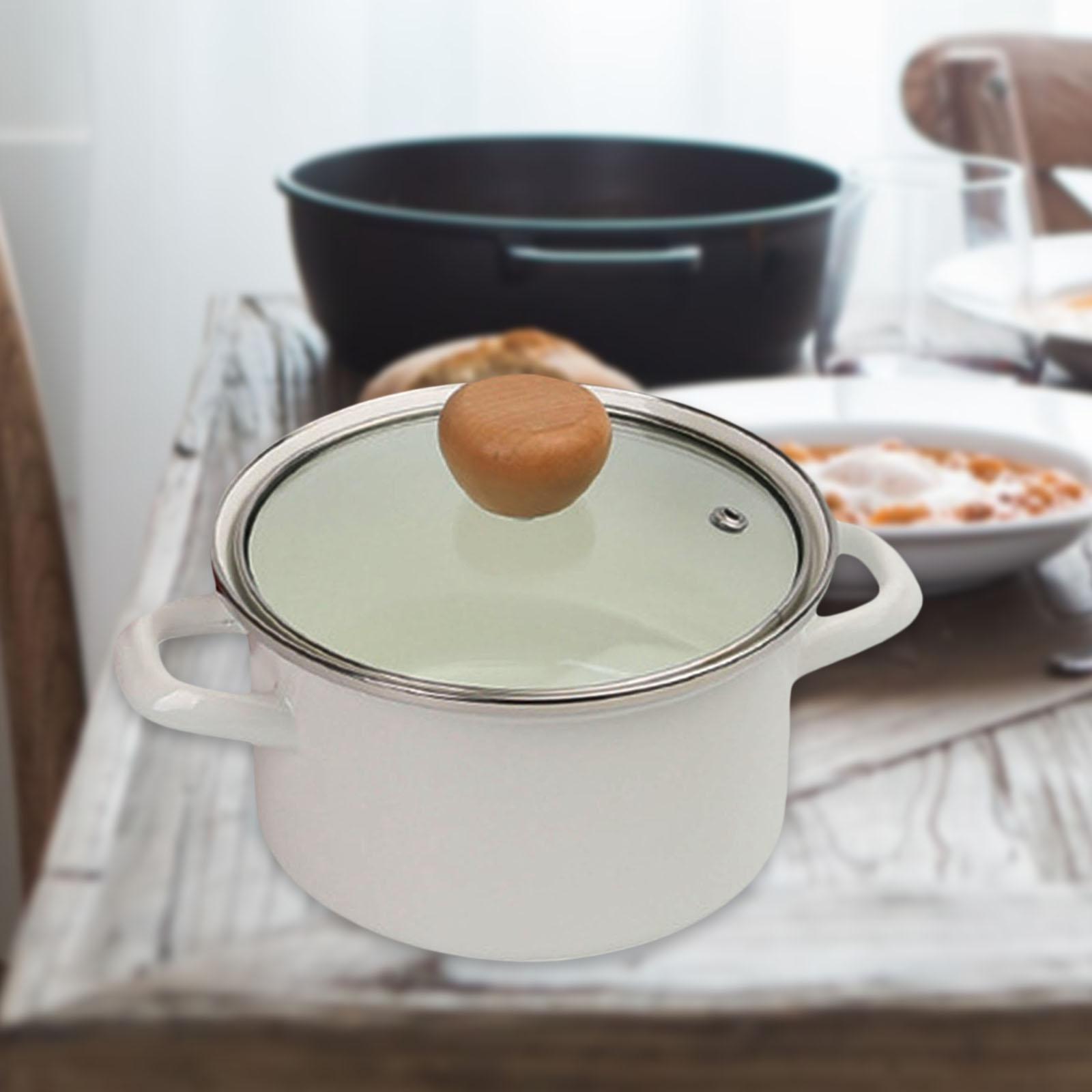 Enamel Saucepan Nonstick Pasta Pot Milk Pan Kitchen Cookware for Soup Milk
