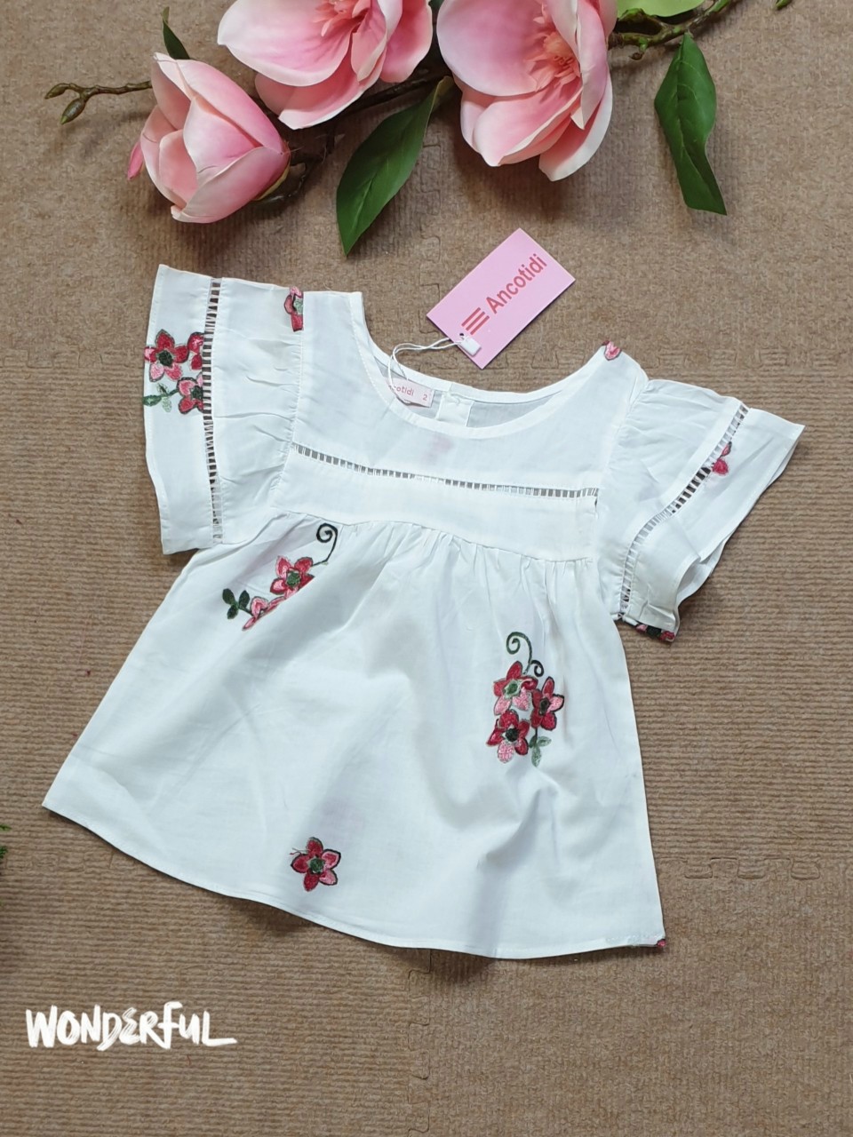 Áo sơ mi cho bé gái size 12-30kg chất kate thái mịn mát