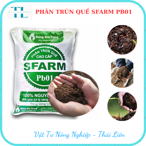 Phân trùn quế nguyên chất SFARM Bao 2kg rất tốt cho mọi cây trồng, dễ sử dụng, tiện lợi