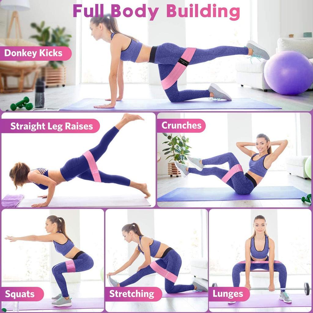 Dây tập mông, Bộ 3 dây kháng lực MiniBand POPO sử dụng để tập GYM YOGA