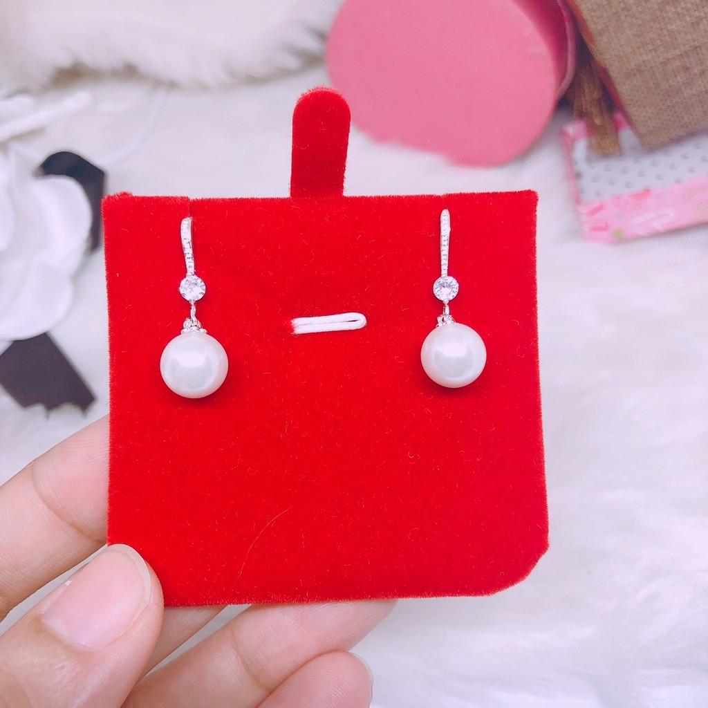 Bông tai trai móc câu gắn đá nhỏ
