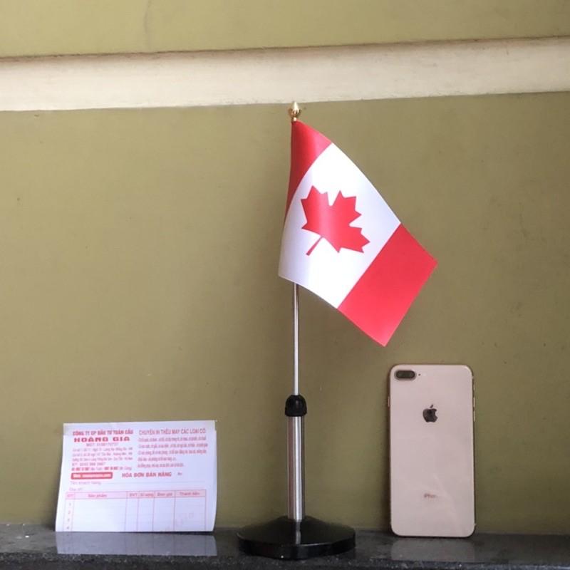 Cờ để bàn inox đen đơn Quốc kỳ Canada