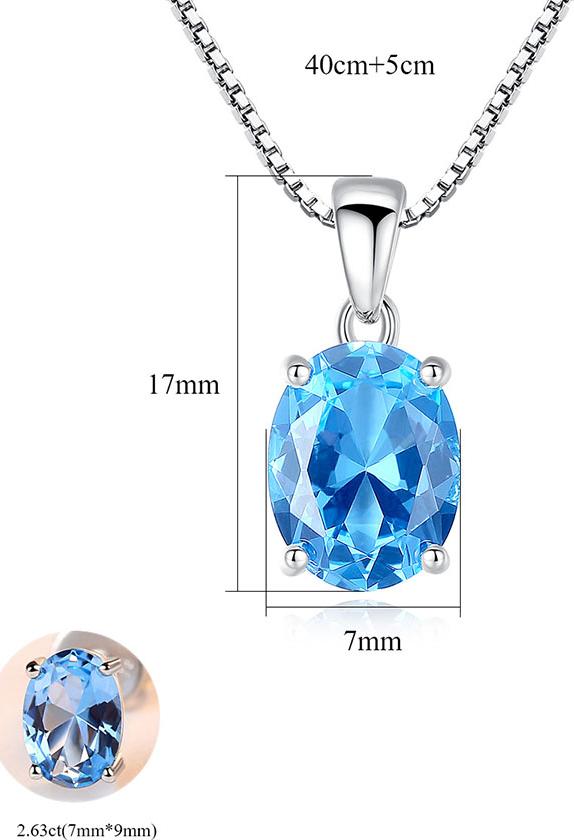 Trang sức bạc nữ bộ trang sức nữ 3 món đính đá Topaz xanh thiên nhiên cao cấp BNT604 Bảo Ngọc Jewelry