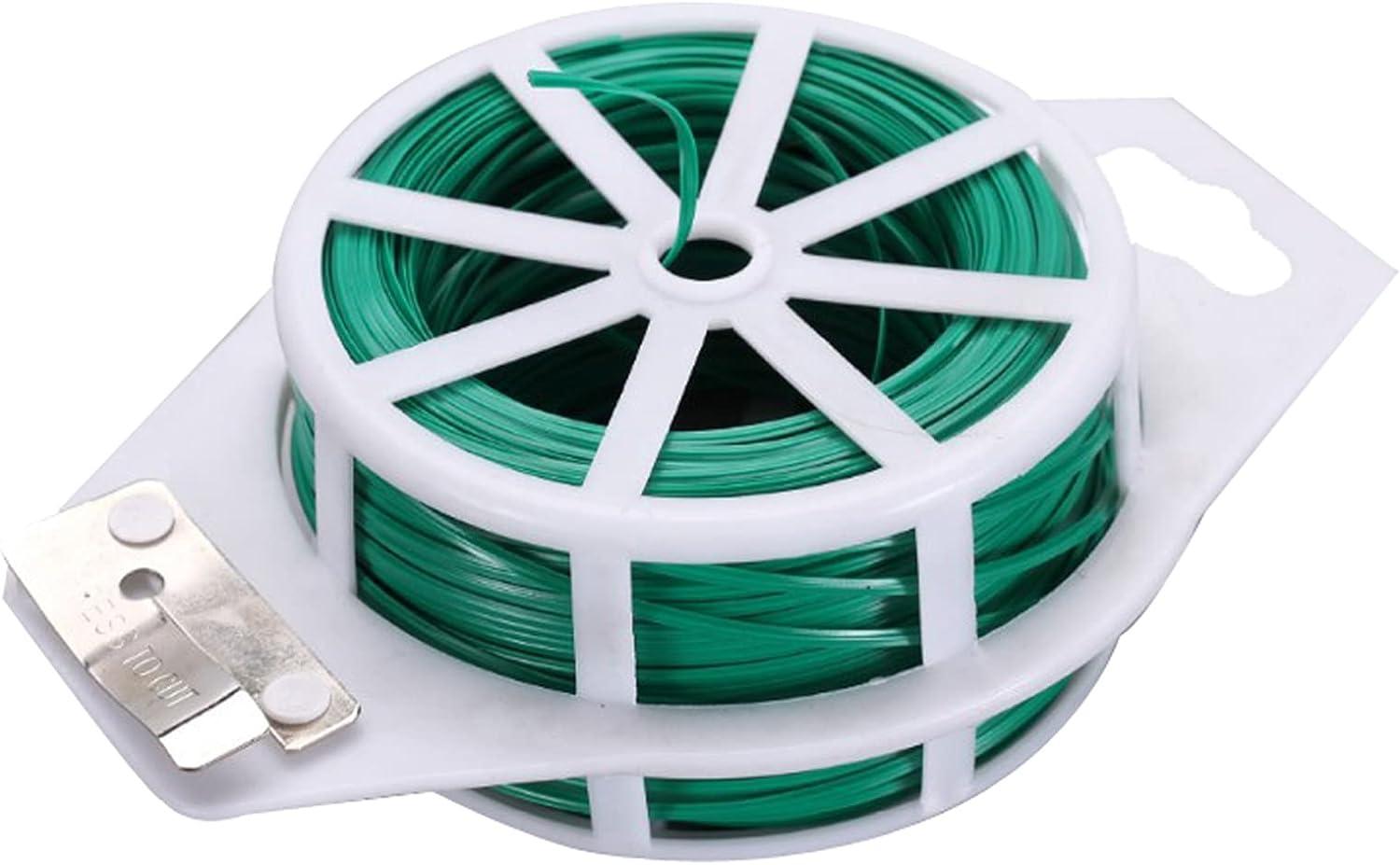 100M Dây Buộc Làm Vườn Cho Cây, Nhựa Vật Tổ Tổ Chức Nhân Viên Ghép Dây Buộc Làm Vườn, Kim Loại Đa Năng Dây Cáp Màu Xanh Lá Cây