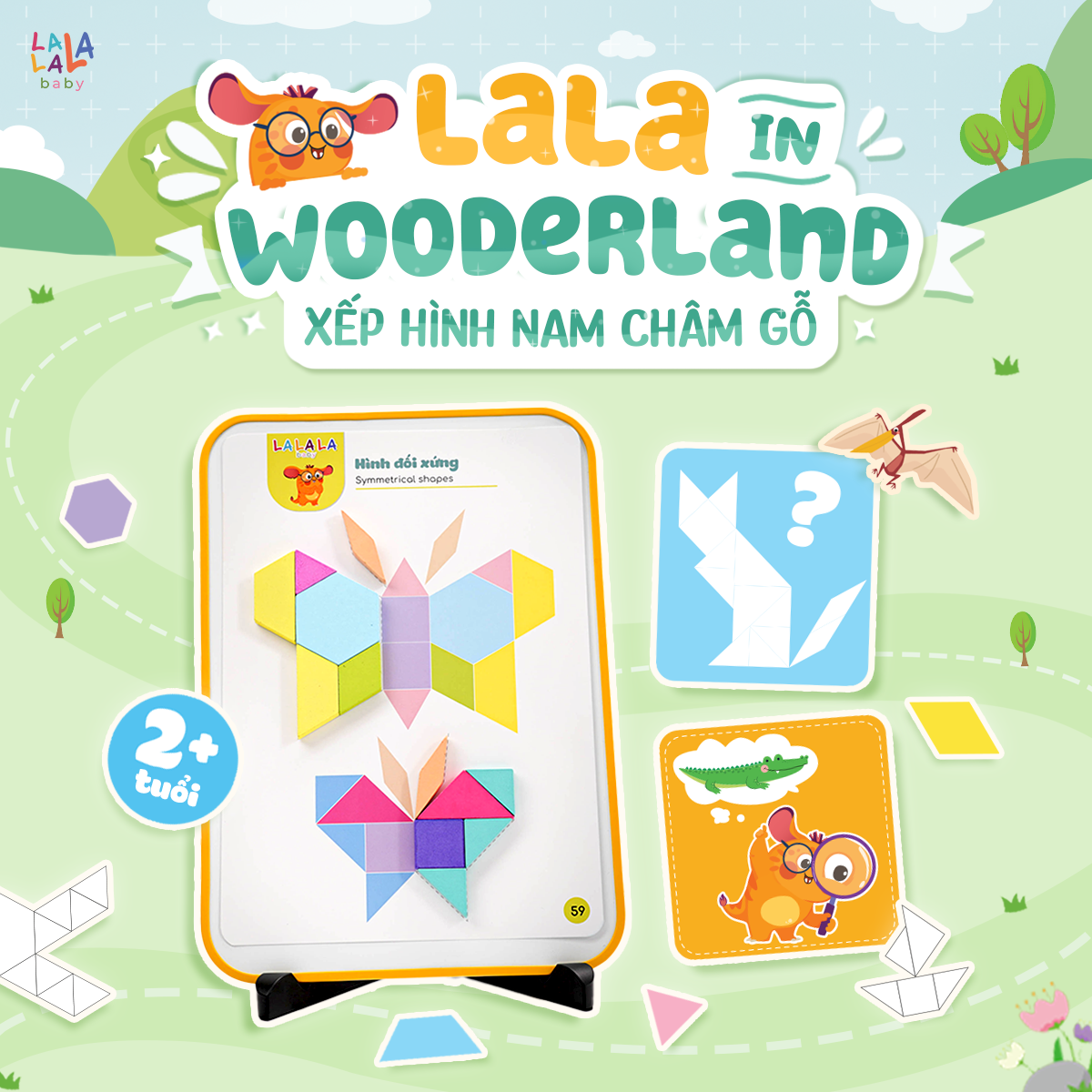 Đồ chơi xếp hình nam châm Lala Wooderland bằng gỗ cao cấp phát triển tư duy sáng tạo logic cho bé - Lalala baby
