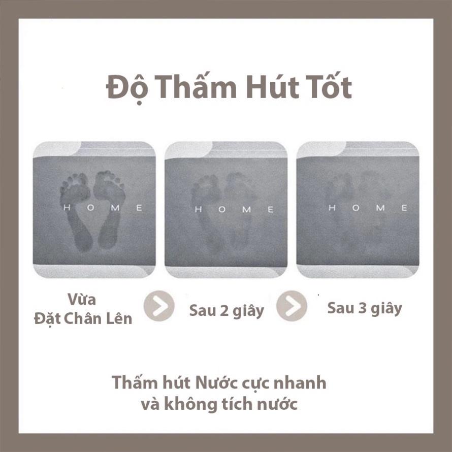 Thảm Lau Chân Silicon Siêu Thấm Hút Nước, Dày Êm Dùng Cho Phòng Tắm Chất Liệu Chống Trơn Trượt ADU79