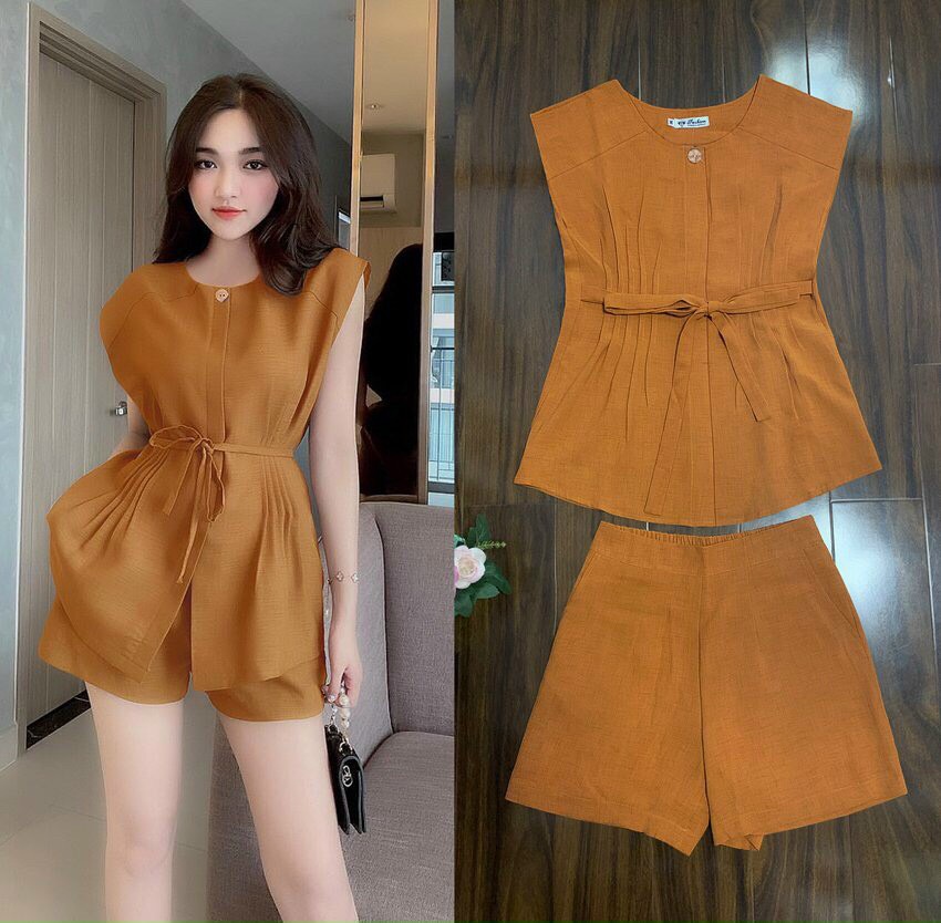 SÉT BỘ SHORT CỘT EO SANG CHẢNH