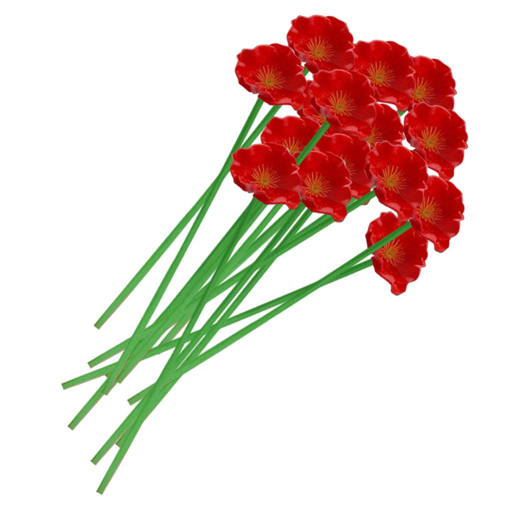 6x Artificial Plant Flower Cherry Blossom Bouquet Home Wedding Decor red