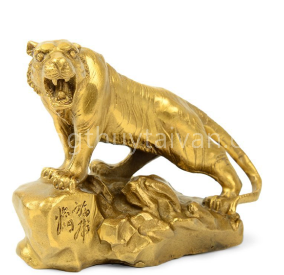 Tượng đồng Phong Thủy Ông Hổ cao 10.5cm - kèm bột ngũ vị bao sái tượng.