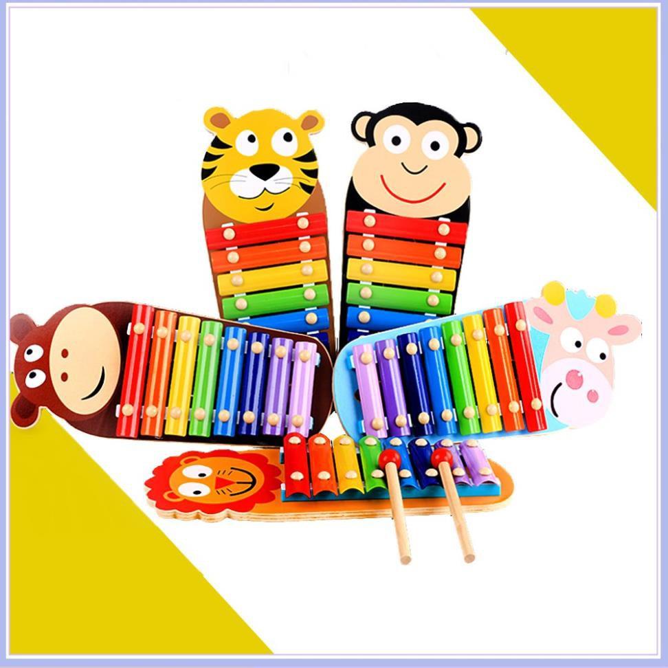 Đồ chơi đàn gỗ Xylophone 8 Quãng hình con vật đáng yêu Cho Bé