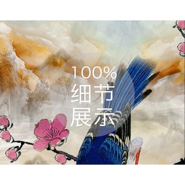 Tranh dán tường Tranh hoa đào nổi bật, Tranh 3D dán tường hiện đại , MS 1119361