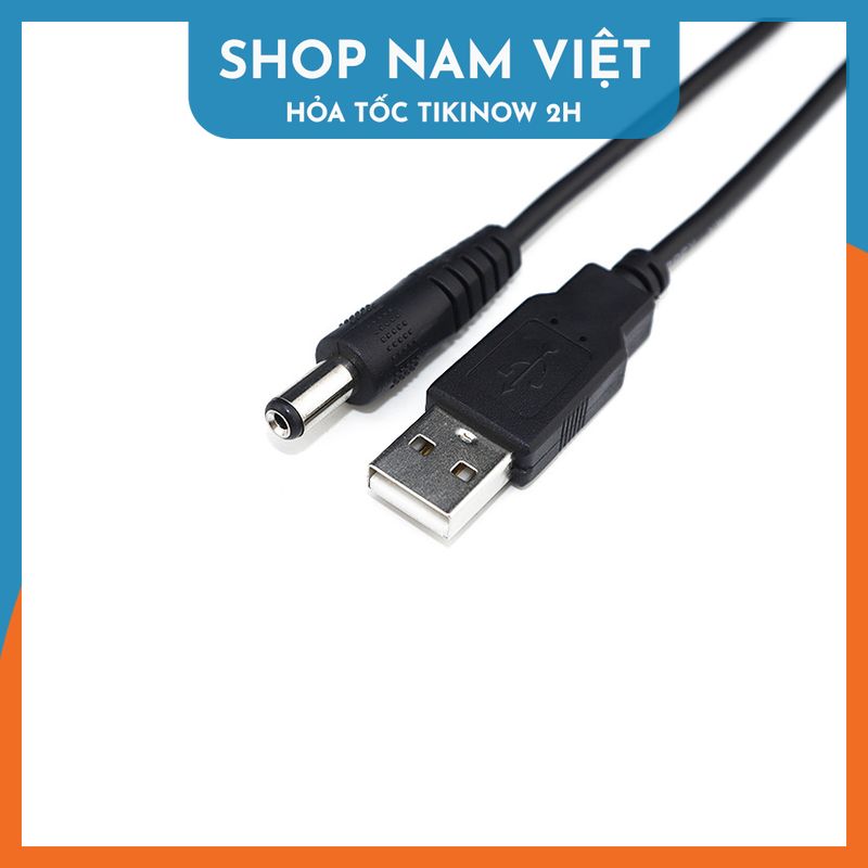 Dây Cáp Chuyển USB 5V to DC Jack 5.5 / 4.0 / 3.5 / 2.5mm Cho Quạt Sạc, Đèn Sạc, Đèn LED - Hàng Chính Hãng NAVIVU