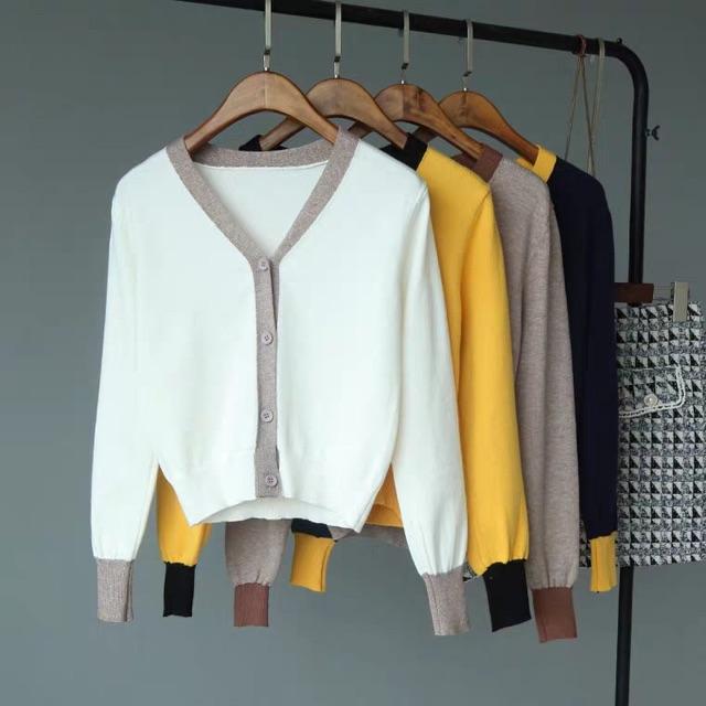 Áo khoác cardigan phối viền cá tính