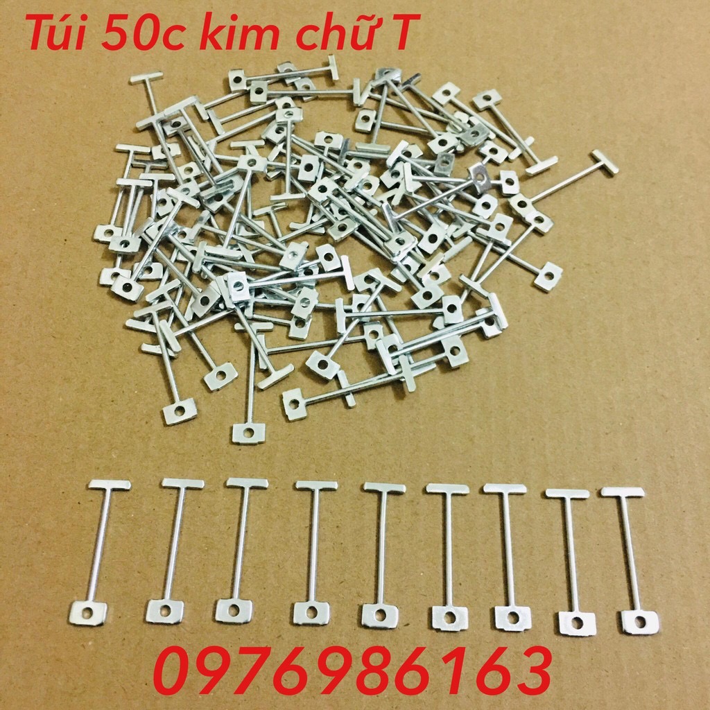 Túi 50 chiếc kim sắt chữ T ke vít lát gạch tái sử dụng nhiều lần kim chữ T dự phòng ke ốp lát gạch