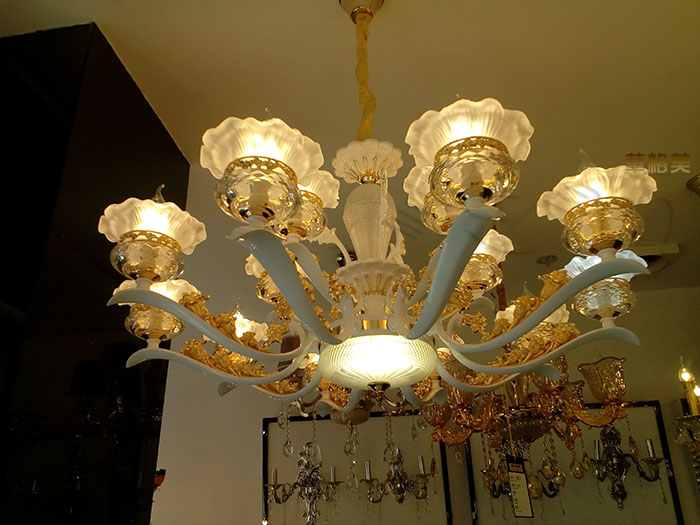 Đèn chùm VENUS pha lê 15 tay hiện đại trang trí nhà cửa - kèm bóng Led chuyên dụng