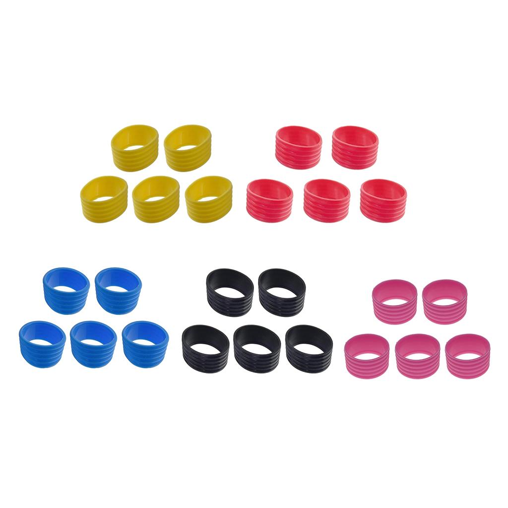 20 Pieces Racquet Grip Ring Badminton Silicone Handle Fix Ring with 4 Color