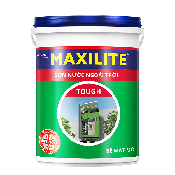 Sơn nước ngoài trời MAXILITE TOUGH Bề Mặt Mờ - 28C (18L)