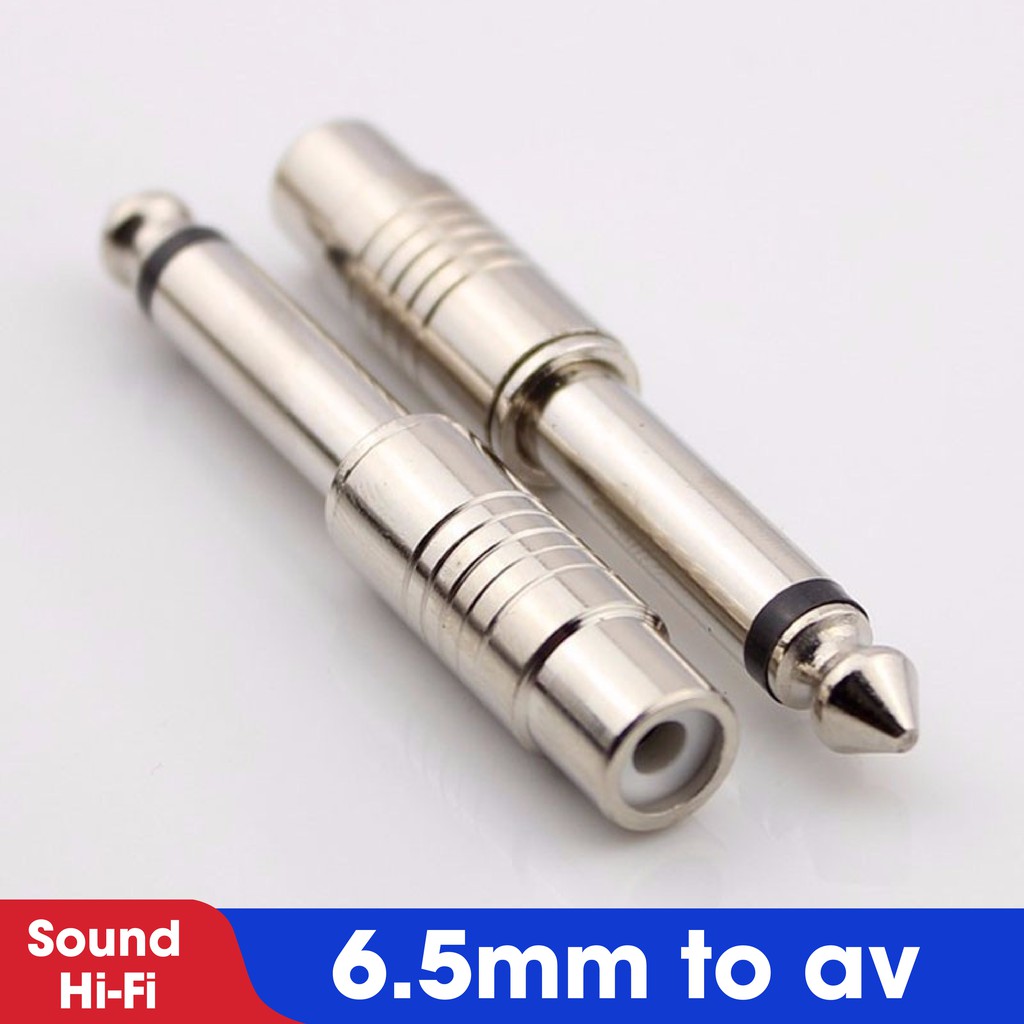 Bộ 2 jack 6.5mm ra av cái - đầu chuyển 6 ly ra AV