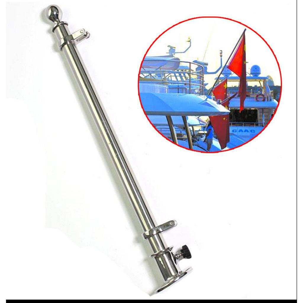 316 Stainless Steel Polished 24" 610mm Pole Fits Marine Yacht Boat