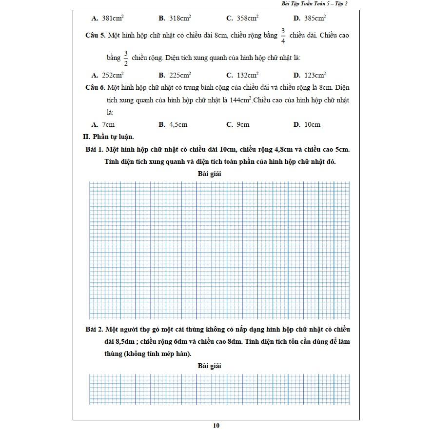 Sách - Bài Tập Tuần Toán 5 - Tập 2