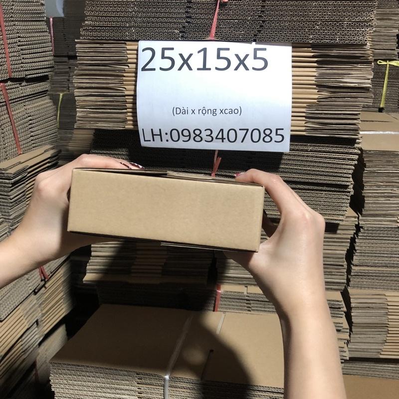 25x15x5 Hộp carton đóng hàng giá xưởng - Combo 20 hộp