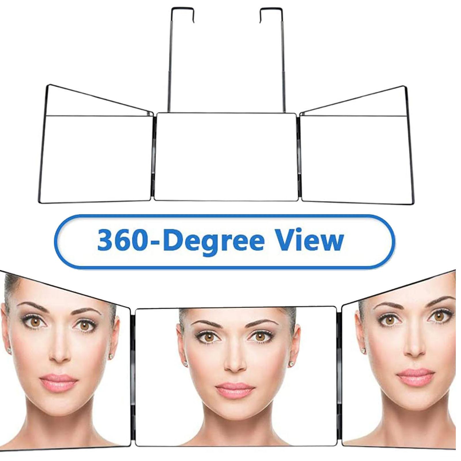 Self Hair Cutting Styling 3 Way Mirror Trifold Mirror Tools Make-Up Mirror