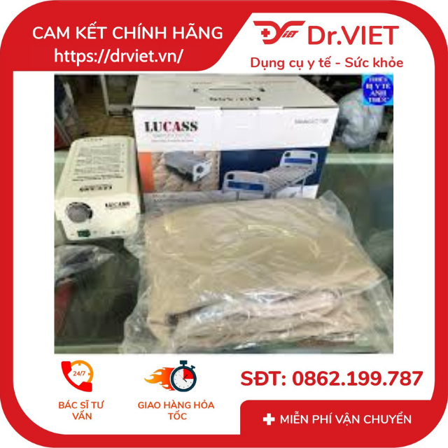 Đệm hơi chống loét LUCASS LC 138 [Chính hãng] - Đệm mát, êm, máy bơm hơi cao cấp, không tiếng ồn, kết cấu máy hiện đại, gọn nhẹ, giúp giảm áp lực tiếp xúc lên bề mặt da, tránh lở loét, tạo sự thoáng mát bề mặt da