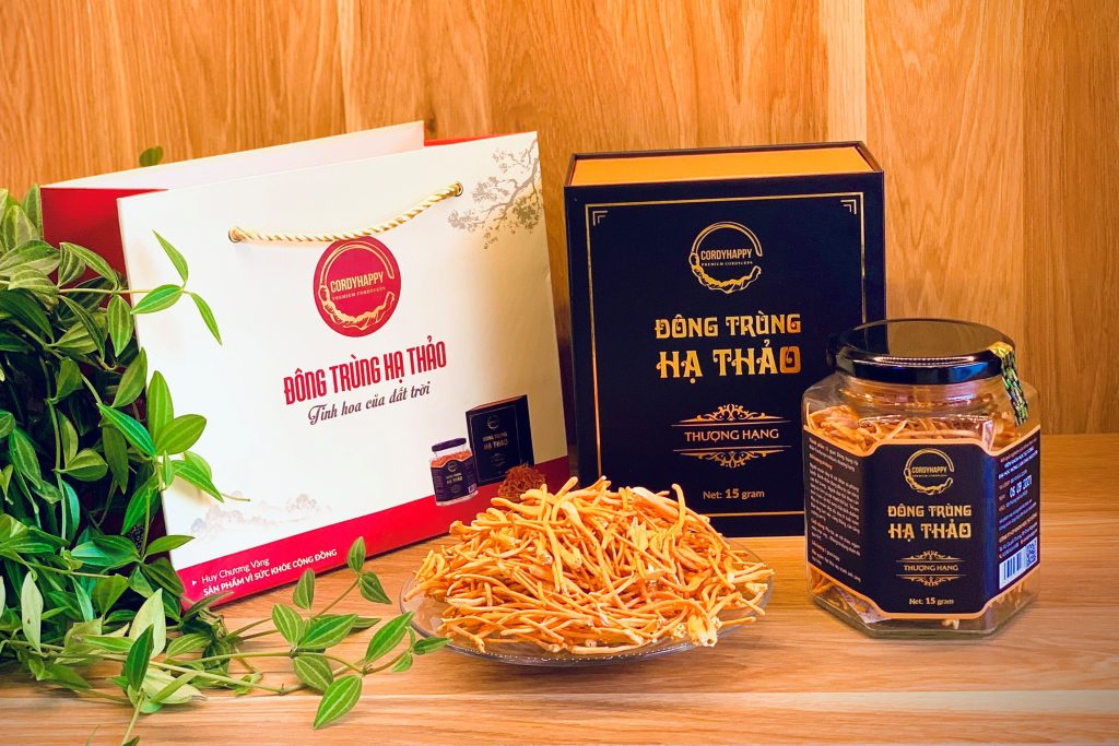 Đông Trùng Hạ Thảo Khô Sấy Thăng Hoa  CORDYHAPPY PREMIUM CORDYCEPS (Loại Thượng Hạng) 15g