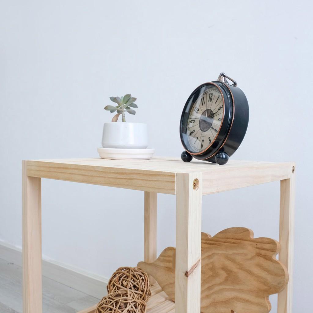 Kệ Đầu Giường - Tab Đầu Giường Gỗ Shelf 2F Màu Vân Gỗ - Nội Thất Hàn Quốc