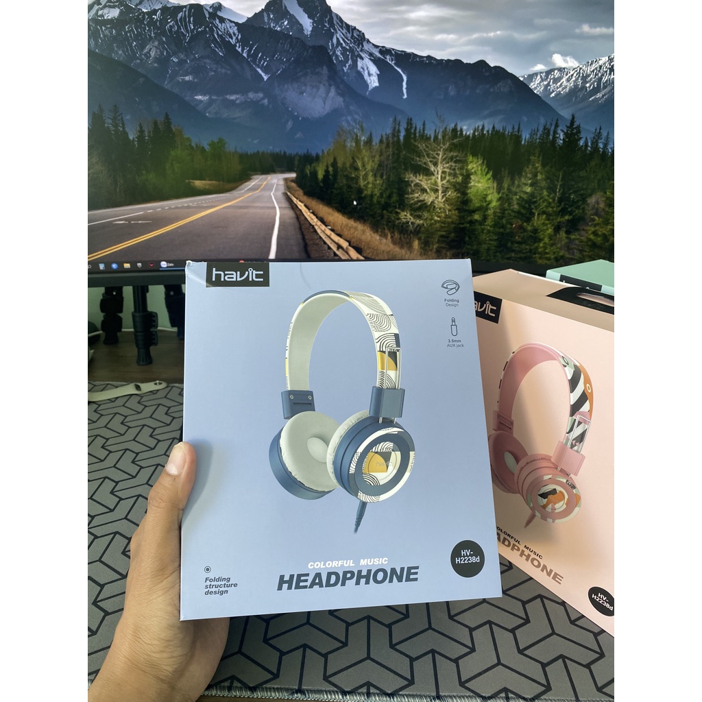 Tai Nghe Headphone Chụp Tai Havit H2238D, Màu Sắc Thời Trang, Driver 40mm Âm Thanh Sống Động - Hàng Chính Hãng