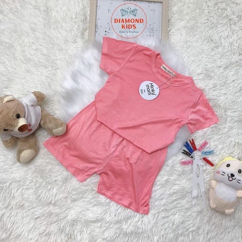 Đồ Bộ Bé Trai Bé Gái Tay cộc Minky Mom, Quần áo trẻ em vải Thun Lạnh mềm mịn thoáng mát an toàn cho bé NN15