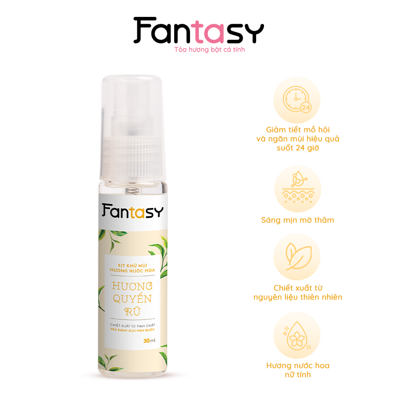 Xịt khử mùi hương nước hoa Fantasy 30ml - Hương Quyến rũ