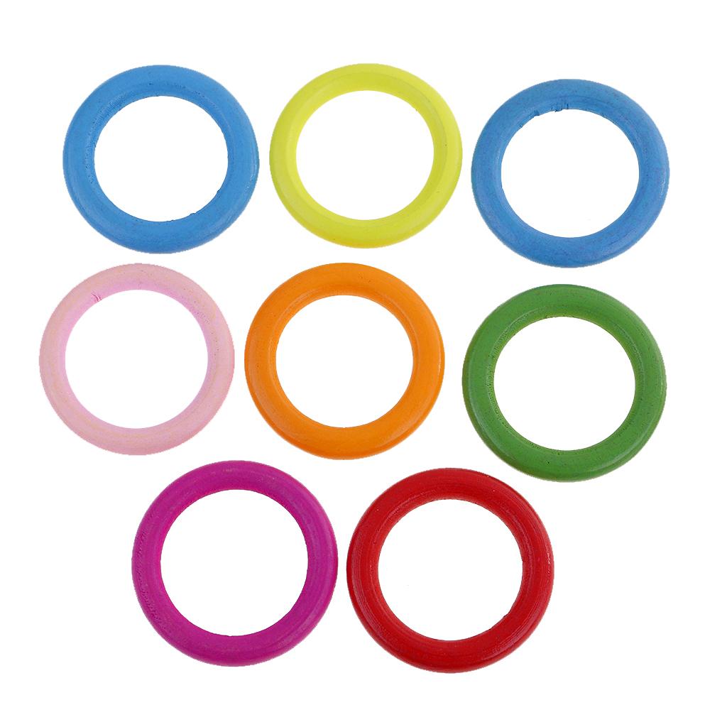 50pcs Colorful Wood Loop Rings for Pendant Connectors Jewelry Making Craft