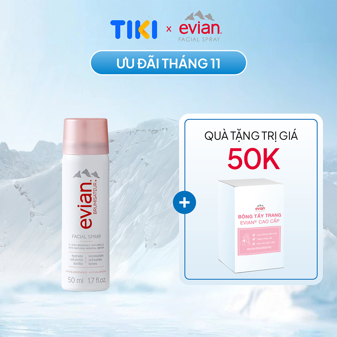 Xịt khoáng cấp ẩm và làm dịu da Evian Brumisateur  50ml