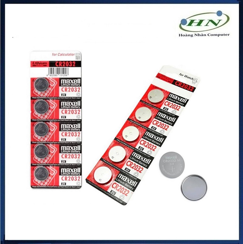 Vỉ 5 viên pin nút Maxell CR2032 Lithium 3V - HN - HÀNG CHÍNH HÃNG