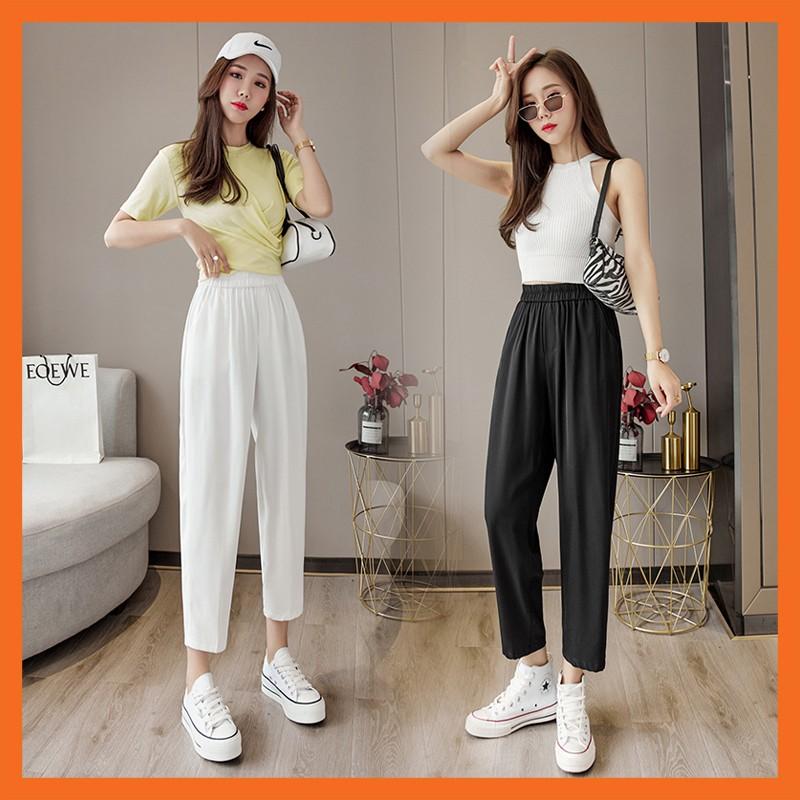 Quần baggy nữ cạp chun chất đũi MADELA , kiểu dáng baggy vải đũi mềm mịn thoáng mát , có nhiêu màu và đủ size lựa chọn - QBGD08