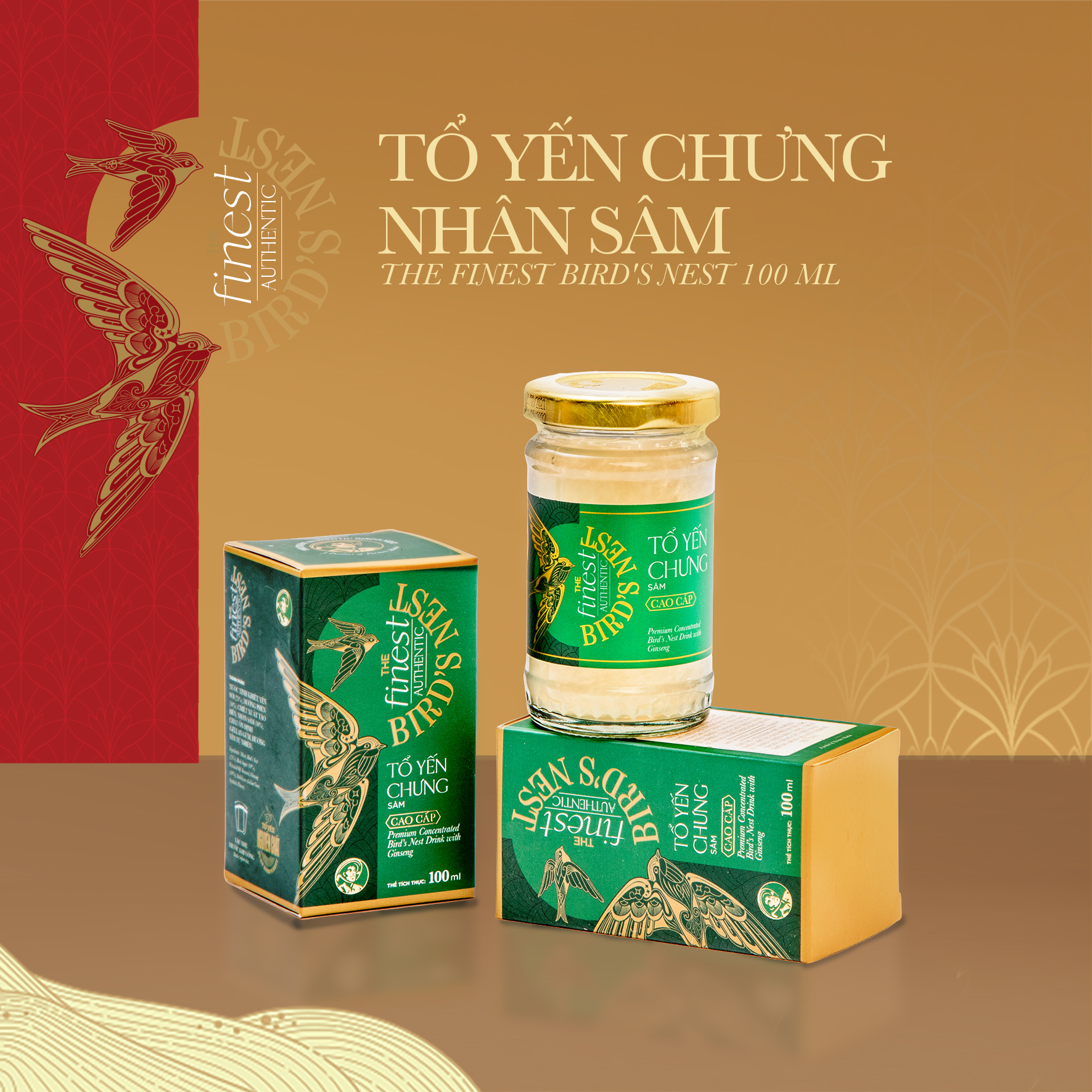 [Giao hàng toàn quốc] Tổ yến chưng nhân sâm The Finest Bird's Nest (Hũ 100ML)