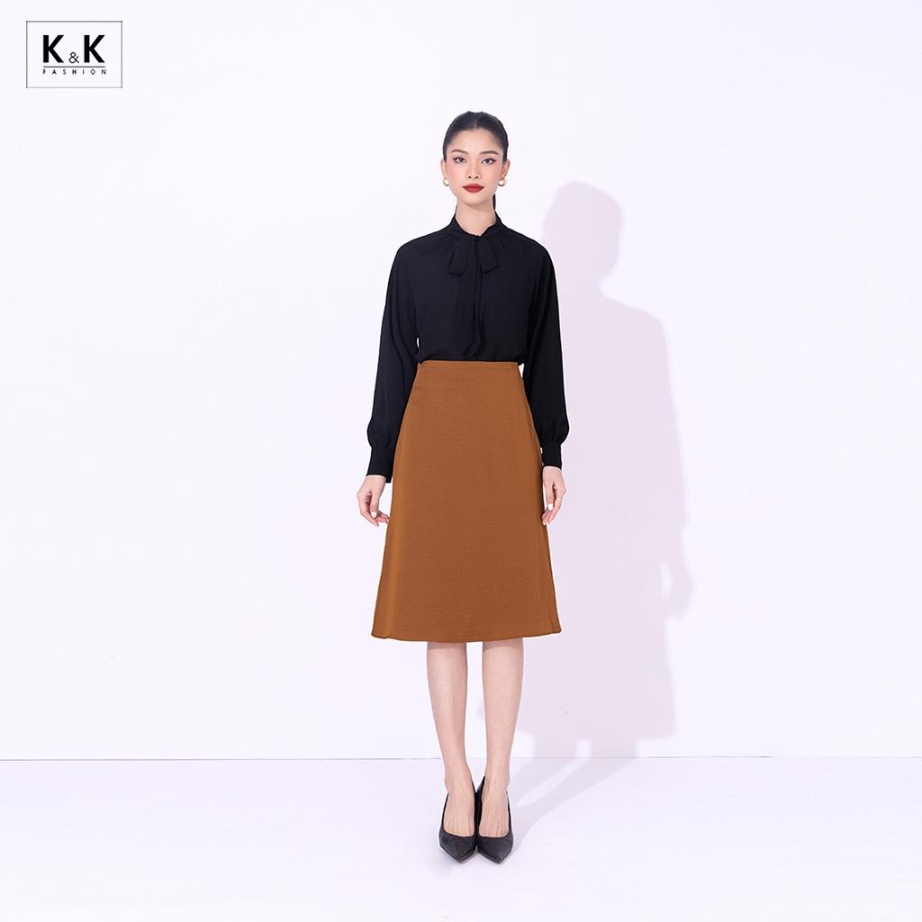 Chân Váy Công Sở Chữ A Dáng Dài K&amp;K Fashion CV04-28 Chất Liệu Lụa Chéo