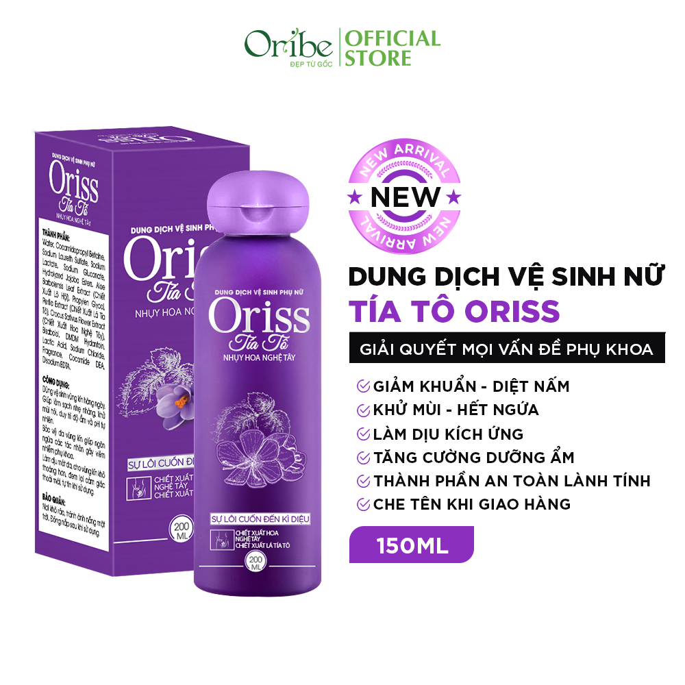 Combo Dung Dịch Vệ Sinh Nữ Oriss Tía Tô 200ml &amp; Nước Hoa Vùng Kín Nữ Chiết Xuất Từ Lá Tía Tô Oriss 10ml