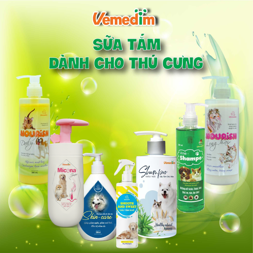 Vemedim Micona Spray chai xịt trị viêm nang lông, viêm da, nấm da cho chó mèo, chai 100ml