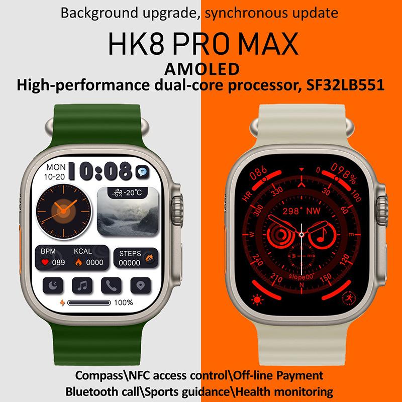 Giá Rẻ Nhất HK8 PRO MAX Full Màn Hình Cảm Ứng Bluetooth Đồng Hồ Đo Quãng Đường Đi Phát Hiện Nhiệt Độ Cơ Thể Nhịp Tim Giấc Ngủ Đồng Hồ Thông Minh