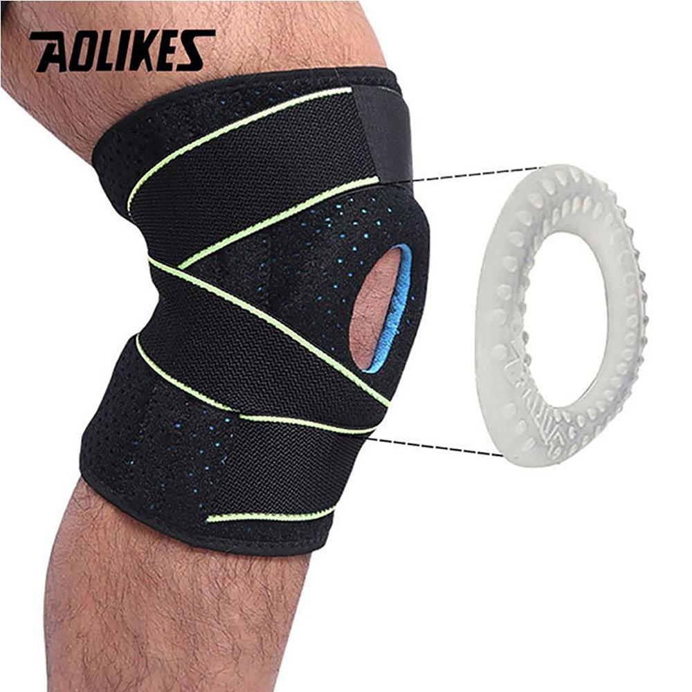 Bó gối tập Gym - bảo vệ gối thể thao Aolikes có lò xo trợ lực