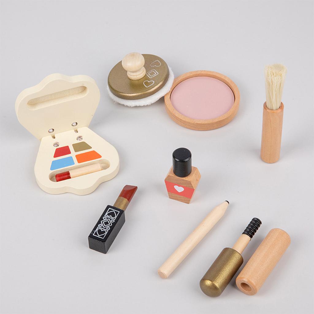 Makeup Kit Simulation Nail Polish Blush Comb Assorted Wooden Cosmetic Set