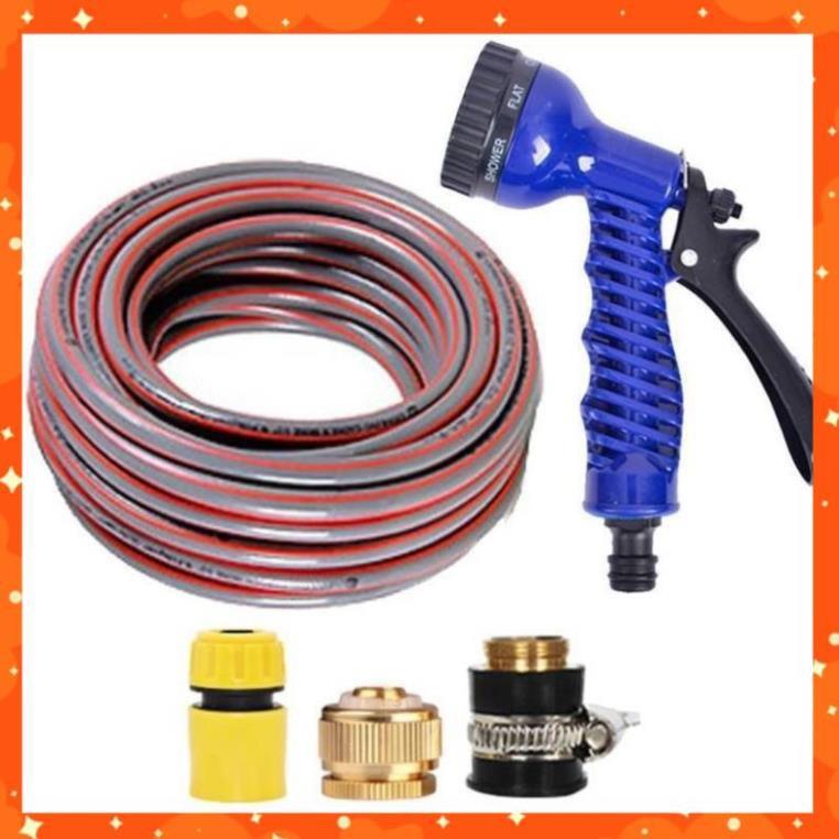 Bộ dây và vòi xịt tăng áp lực nước,rửa xe, tưới cây 15m  206843
