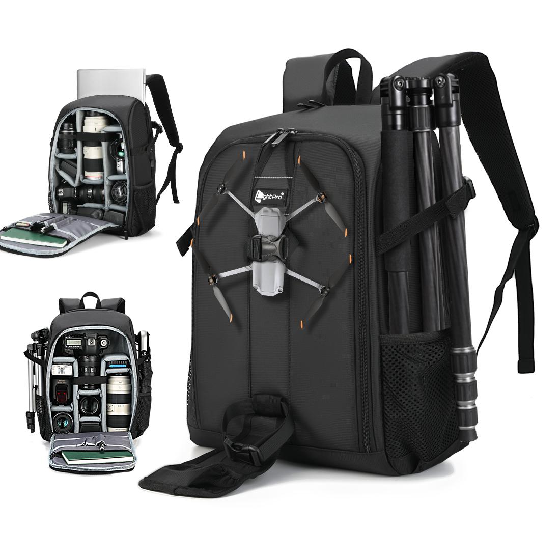 Máy ảnh lớn đa chức năng Máy ảnh Backpack DSLR chống thấm/ 15.6 '' Túi vai máy tính xách tay w/ Rain Cover Photography Case Travel: Orange